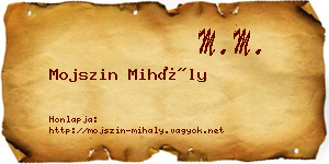 Mojszin Mihály névjegykártya