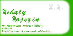 mihaly mojszin business card
